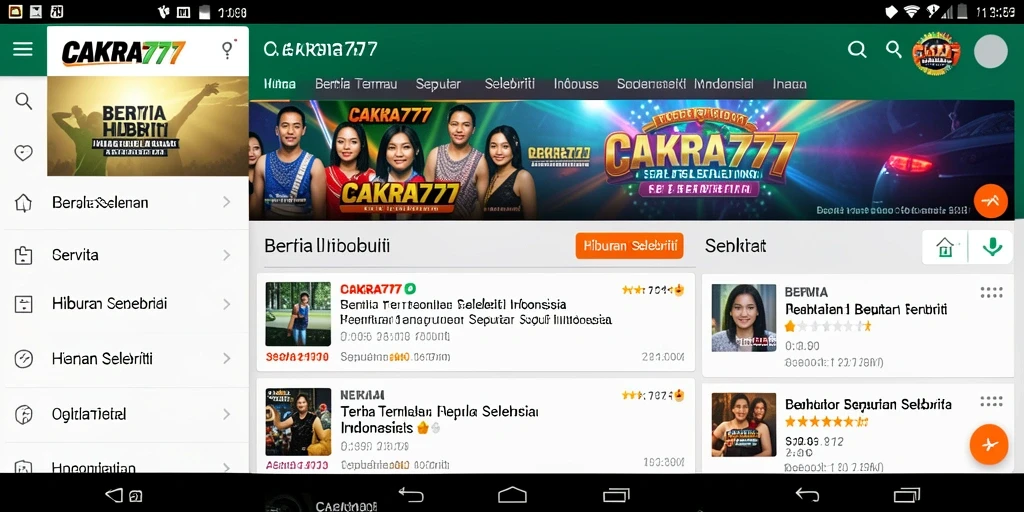 Tampilan antarmuka CAKRA777 yang menarik dan informatif.