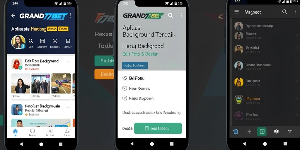 Antarmuka pengguna aplikasi GRAND77BET dengan fungsi Hapus Background.