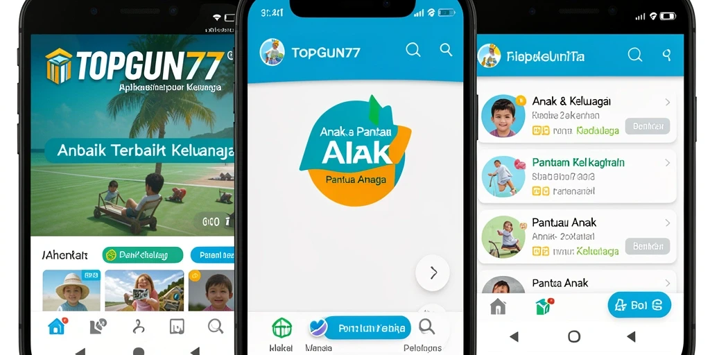 Antarmuka pengguna TOPGUN77 untuk pemantauan anak yang interaktif dan informatif.