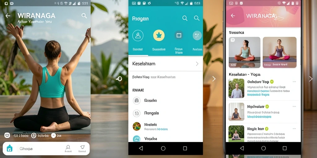 Antarmuka WIRANAGA yang intuitif dan mudah digunakan untuk latihan yoga.